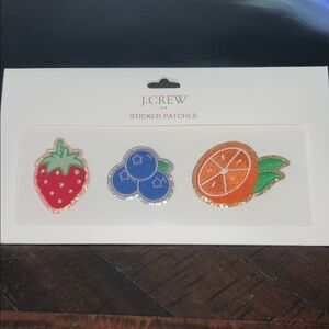 J. Crew Fruit Sticker Patches - Red, Blue, Orange